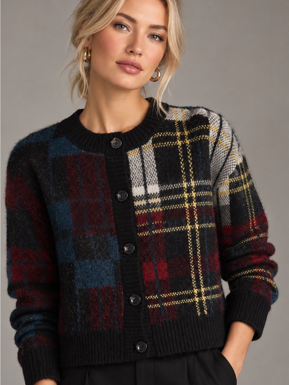 Anthropologie Plaid Cardigan by RD Style